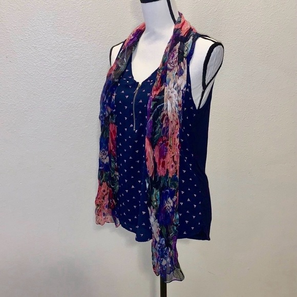 Lightweight office Black floral sheer scarf - Picture 1 of 4